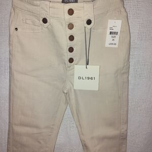 DL1961 Off-White Button-Fly Jeans